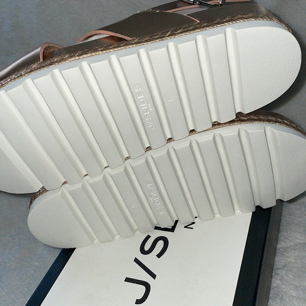 NWT J/SLIDES LEE Rose Gold Leather Sandal - Picture 15 of 16